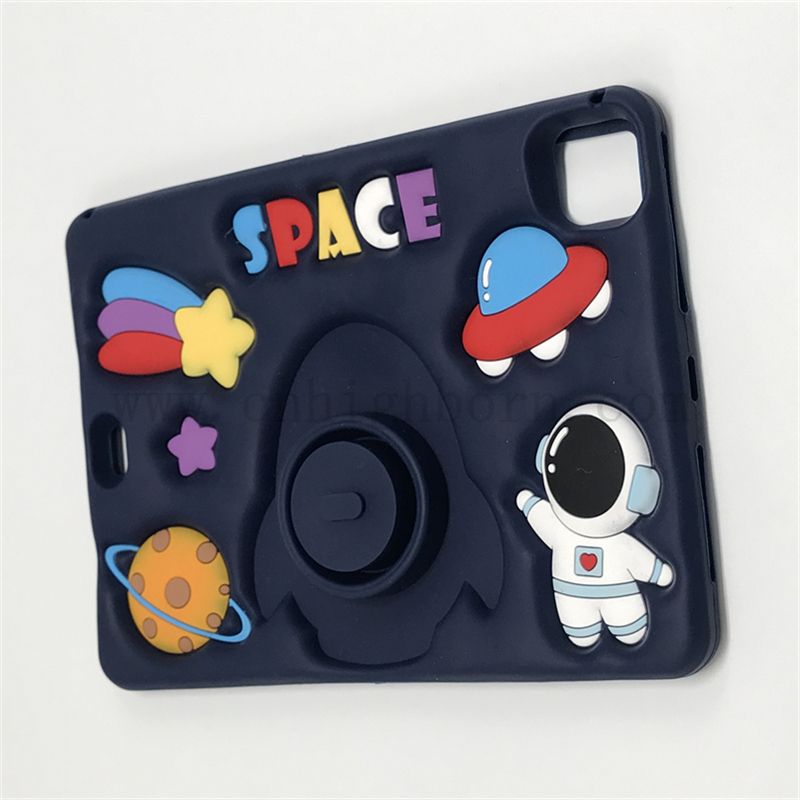 Factory Wholesale 3D Silicone caoutchouc mignon Couvrette de protection de tablette de dessin animé pour iPad Silicone caoutchouc mignon Case de protection de forme pour iPad 10inch