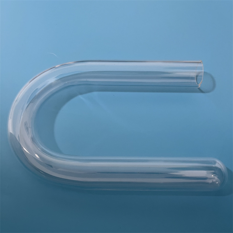 Résistance à la chaleur U Forme Transparent en verre de silice personnalisée Transparente