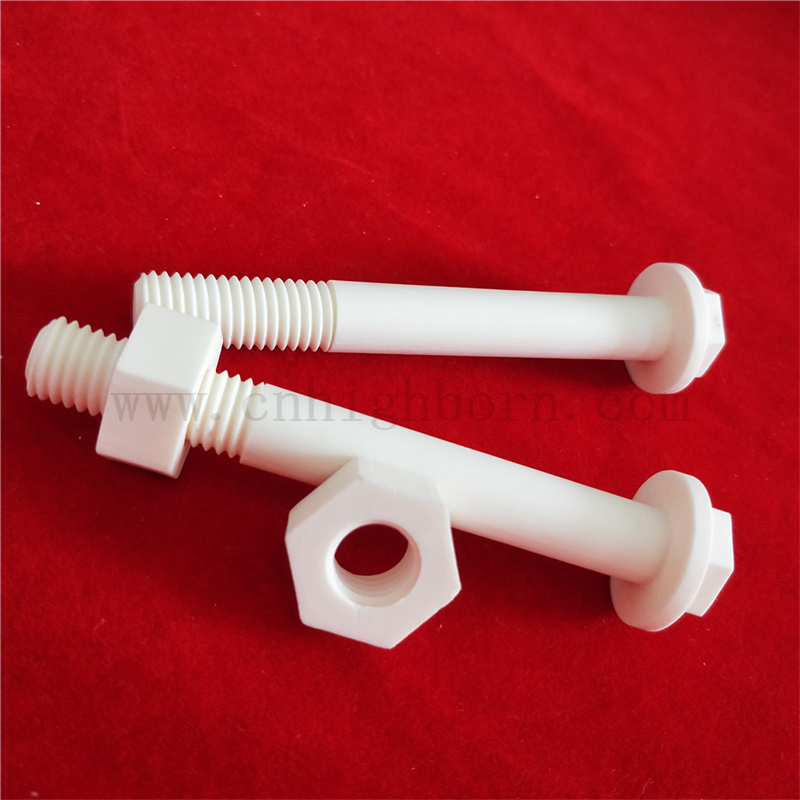 Alumine M6 Alumine personnalisée Isolation de l'écrou de l'hexagone AL2O3 Vis en céramique