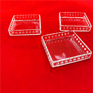 Boîte de Pétri en verre de quartz de forme carrée transparente personnalisée