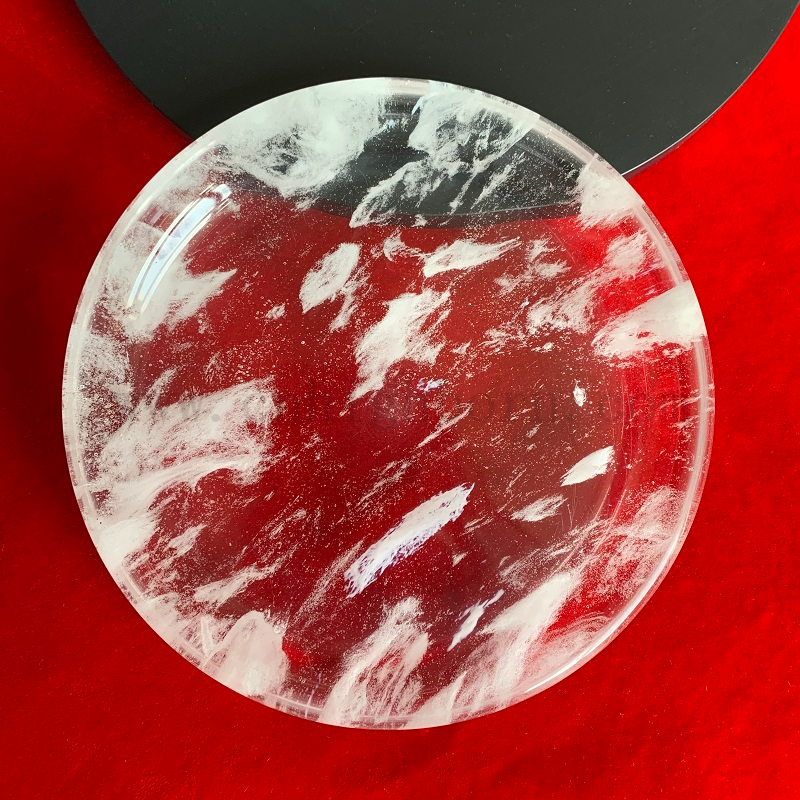 Barbecue ronde Quartz Crystal Baking Verre Plaque de quartz neige