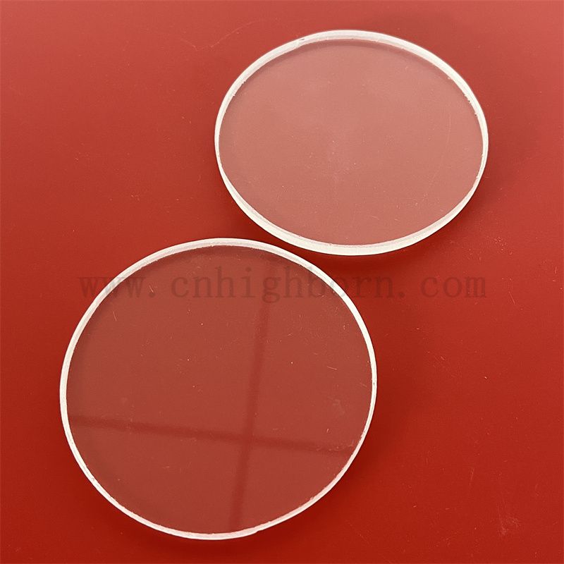 Panneau en verre de silice transparent de haute pureté Disque de quartz rond