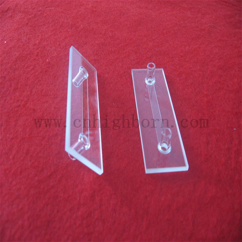 Cuvette de quartz à débit de flux de chaleur de forme personnalisée avec connecteur à tube court