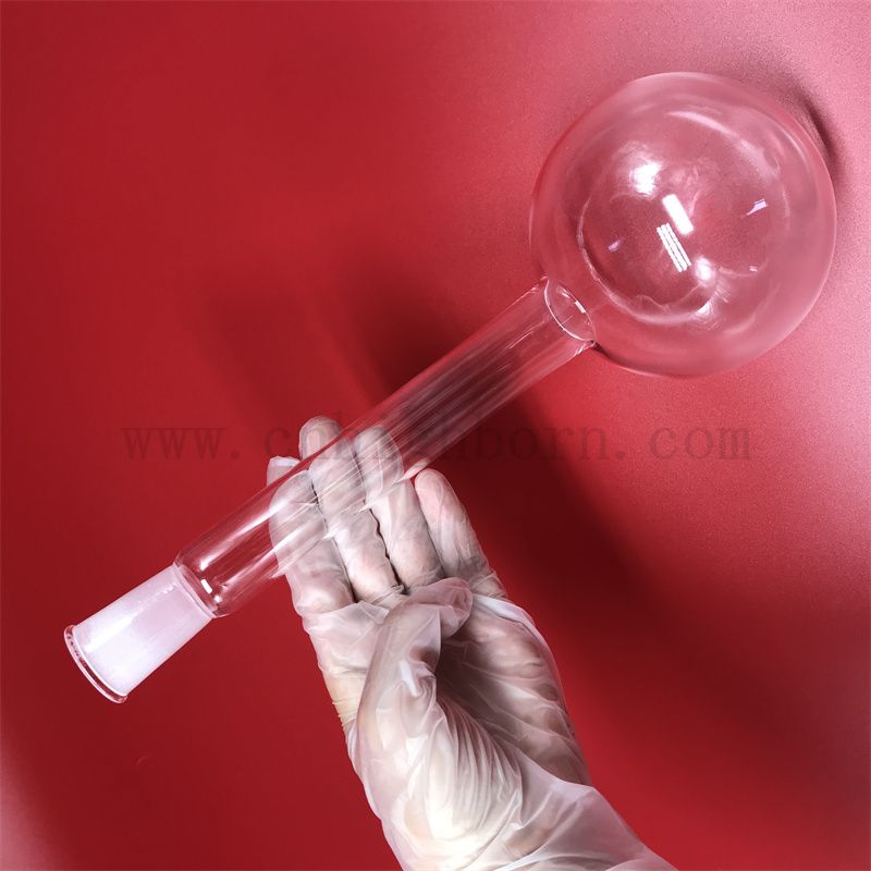 Ferme à fond rond à quartz long collier transparent 500 ml