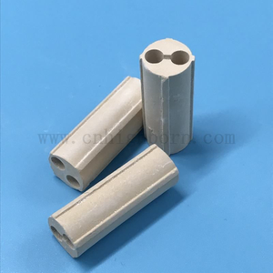 Corps en céramique adapté aux besoins du client d'oxyde de magnésium de tuyau isolant de MgO avec 2 trous