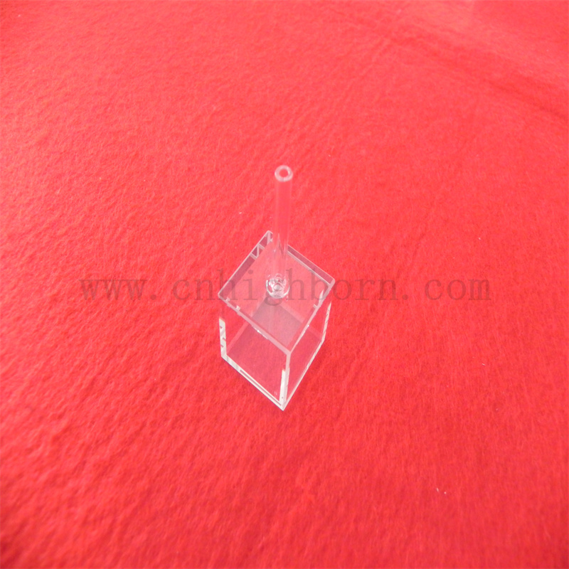Laboratory Cumbic Cells courte longueur de trajectoire avec tube de remplissage Verre Couvettes cubes pour l'industrie chimique