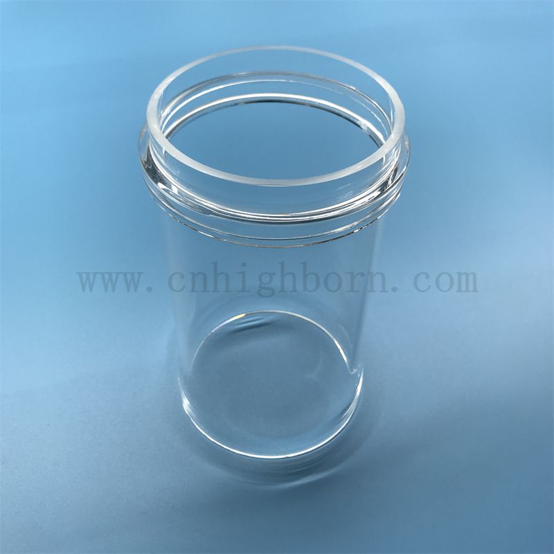 Tube en verre de quartz transparent en laboratoire avec bride 