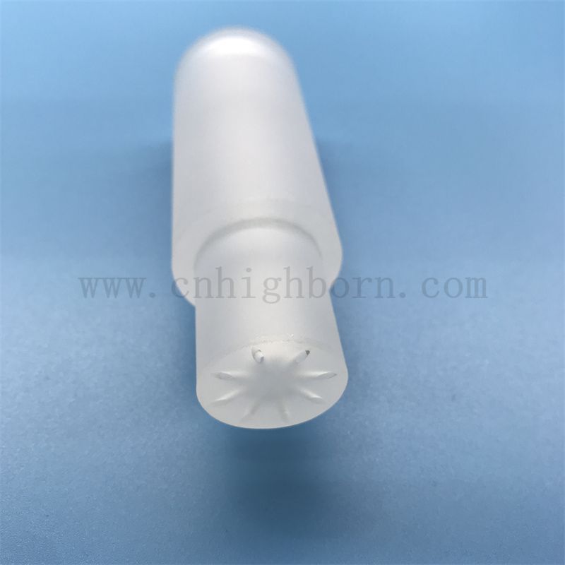 Résistance à la chaleur tube en verre de quartz personnalisé translucide avec forage laser