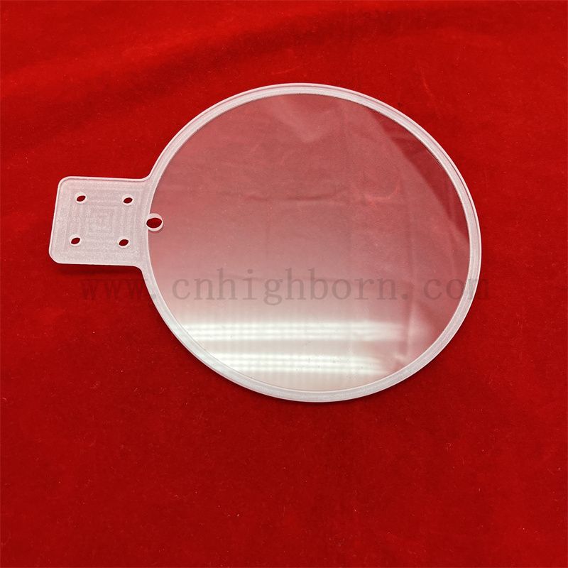 Résistance à haute température Processus profond Clear Claid Quartz Glass Wafer avec trou