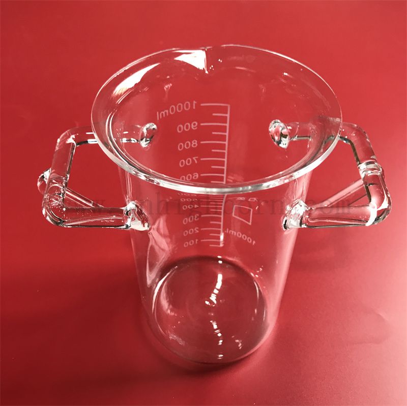 Résistance à la chaleur pour le becteur de test de verre à quartz fusionné avec poignées