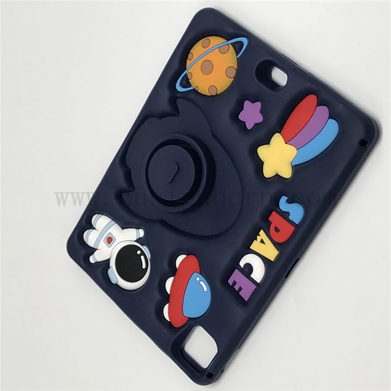 Factory Wholesale 3D Silicone caoutchouc mignon Couvrette de protection de tablette de dessin animé pour iPad Silicone caoutchouc mignon Case de protection de forme pour iPad 10inch