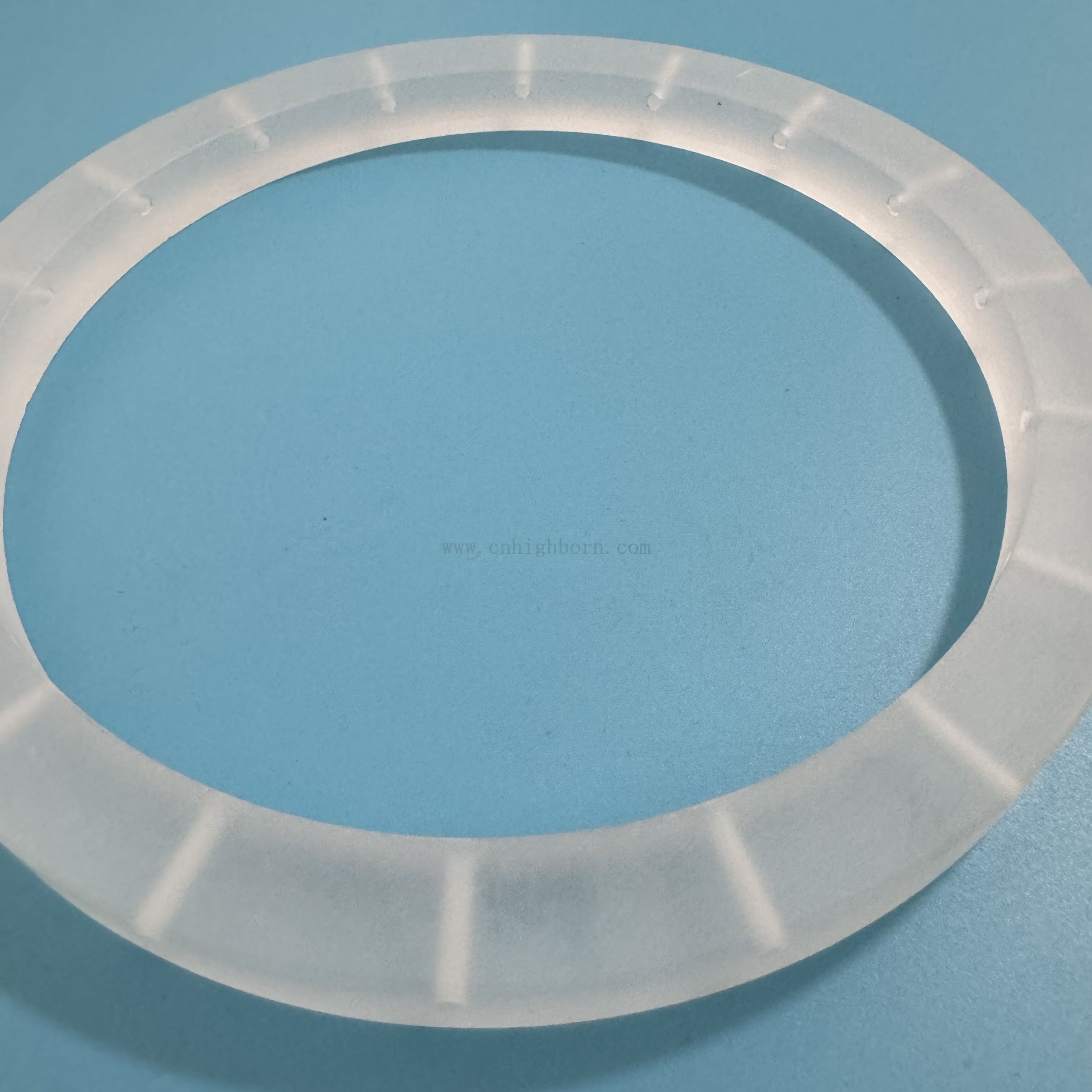 Résistance à la chaleur Bride en verre de quartz givré avec trou pour les applications industrielles