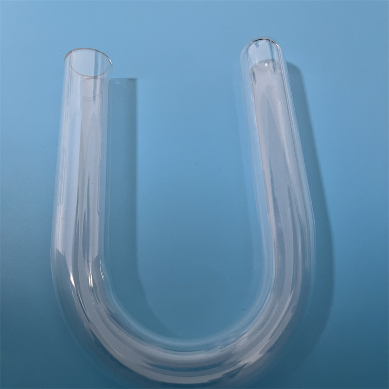 Résistance à la chaleur U Forme Transparent en verre de silice personnalisée Transparente