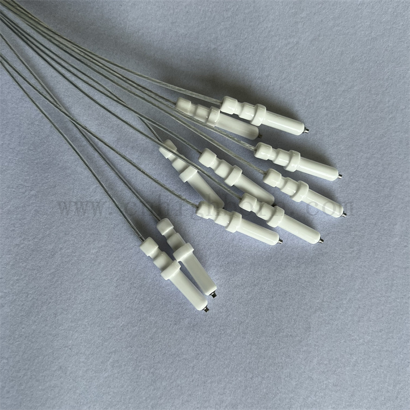 Poêle à gaz 95 Alumine Ignition Longueur de fil personnalisé AL2O3 Igniter en céramique