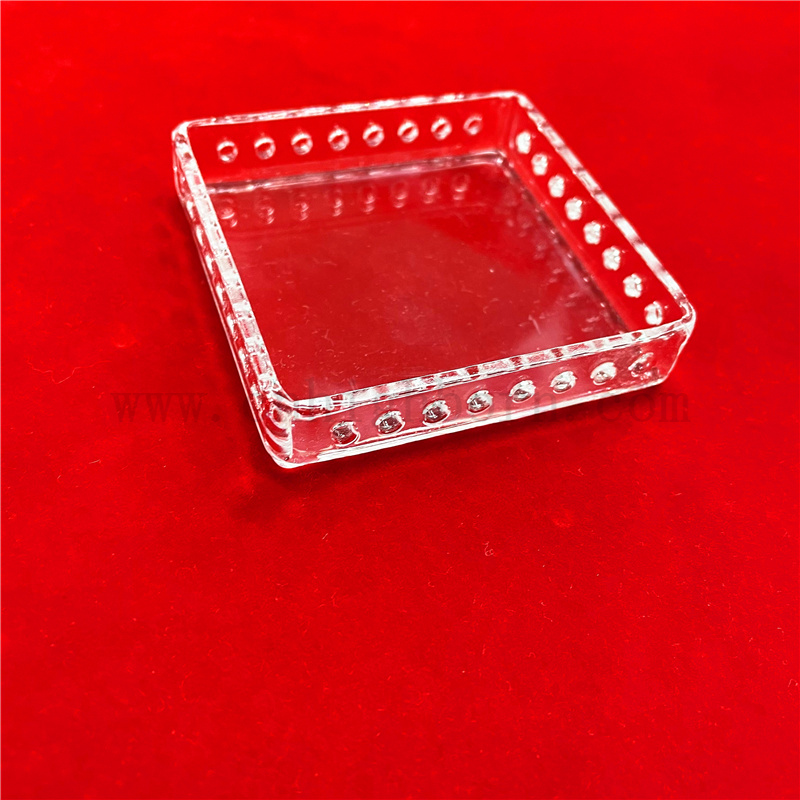 Perme de Pétri en verre de forme carrée transparente personnalisée Pétri