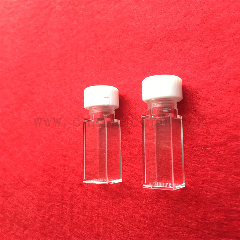 Couvet de colorimètre standard Cuvette en verre à fluorescence en quartz avec couvercle à vis