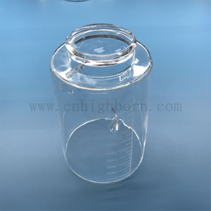  Récipient en verre transparent adapté aux besoins du client de verre de quartz de silice de résistance thermique de forme