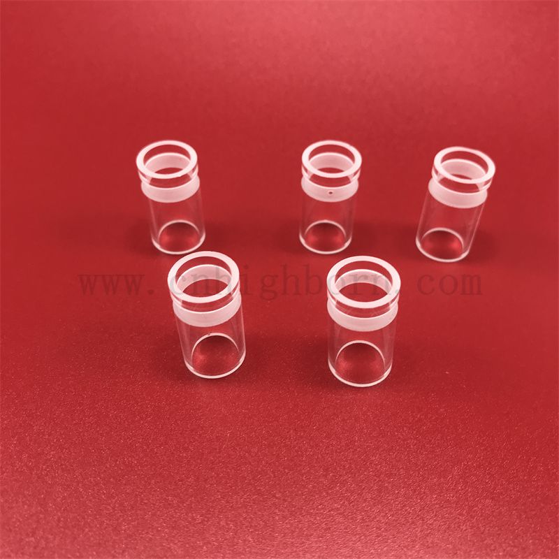 Résistance à la chaleur tube en verre de quartz transparent avec trous de forage laser