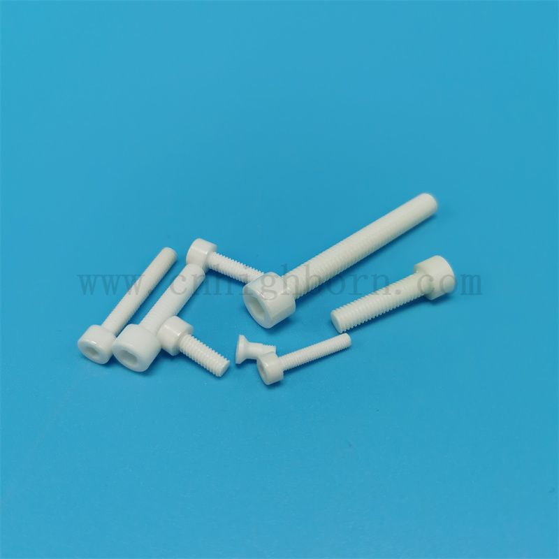 Personnalisé 95% 99% Vis en céramique d'alumine AL2O3 avec écrous