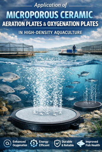 Application de plaques d'aération en céramique microporeuse et de plaques d'oxygénation dans l'aquaculture à haute densité