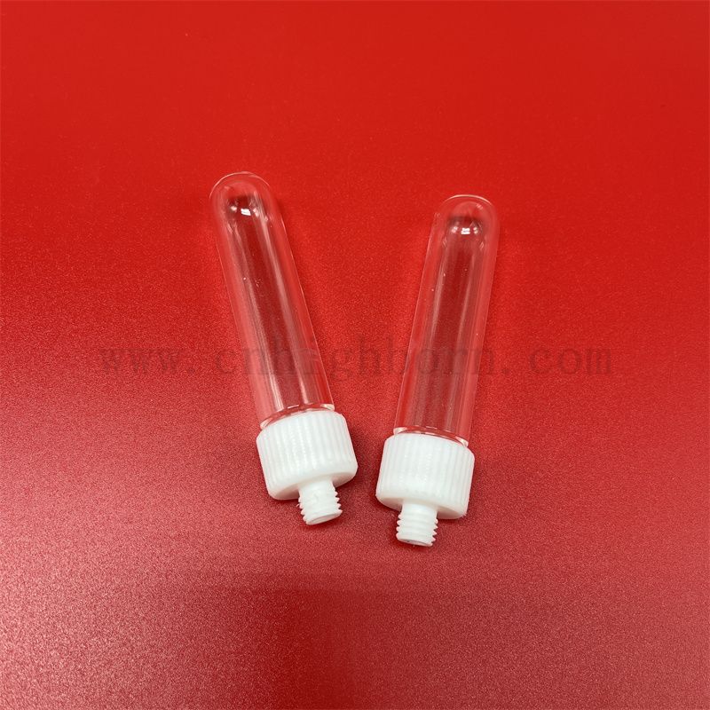 Tube à essai en verre transparent en verre transparent avec couvercle vissé