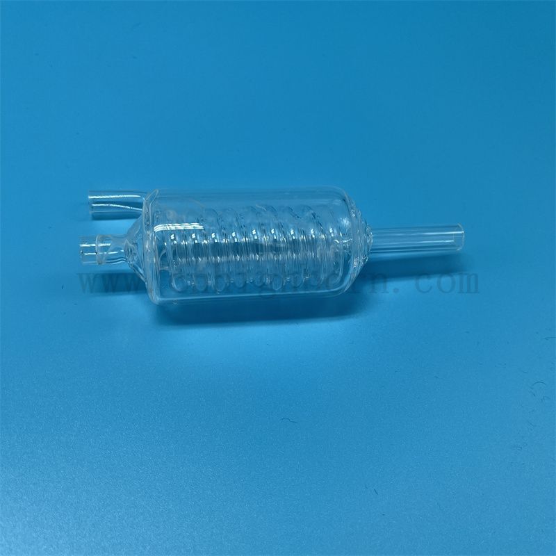 Personnalisation Résistance à haute température Transparent en verre de quartz tube de condensation en verre de silice fusionnée