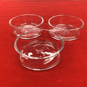Boîte de Pétri en verre de quartz rond transparent résistant à la chaleur, utilisation en laboratoire