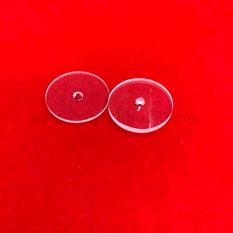 Verre de vue circulaire claire 0,1 mm utilisée sur la plaque de quartz poli 