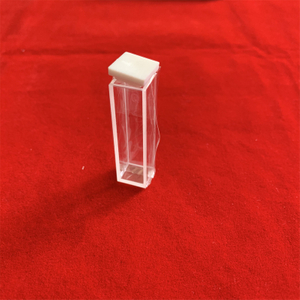 Verrerie de laboratoire, cellule de fluoromètre Standard avec couvercle, cuvette de spectrophotomètre en verre de Quartz transparent à cinq côtés