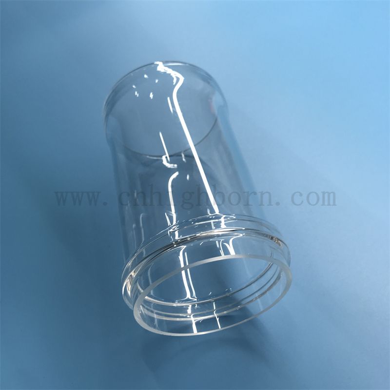 Tube en verre de quartz transparent en laboratoire avec bride 