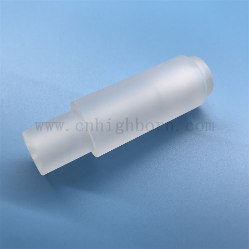 Résistance à la chaleur tube en verre de quartz personnalisé translucide avec forage laser