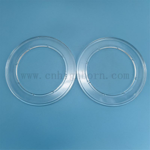 Anneau en verre de silice à bride de quartz transparente polie de haute qualité avec trou pour applications industrielles