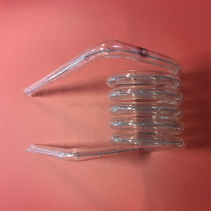 Tube en spirale en verre de quartz de silice fondue pour le chauffage 