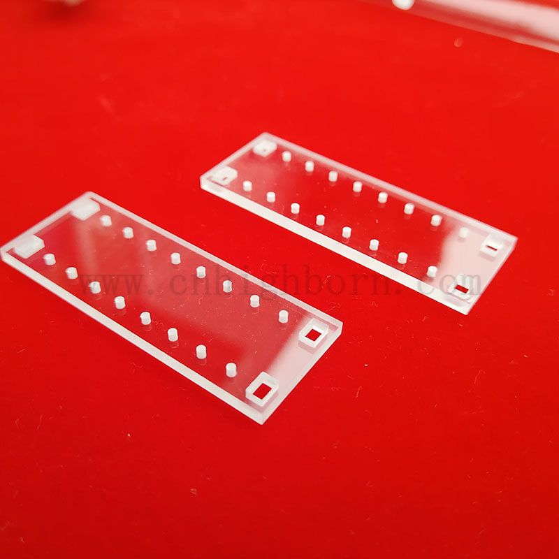 UV Optical Fused Silica Quartz en verre de verre avec trou