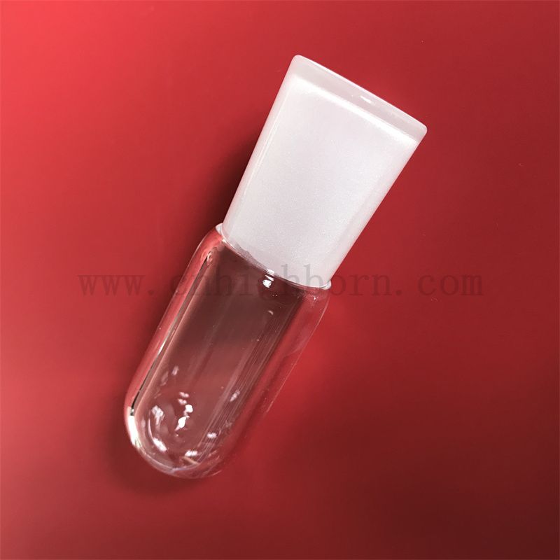 Résistance à la chaleur Transparente en verre de silice personnalisée tube à essai en verre avec fond rond et bouche givrée