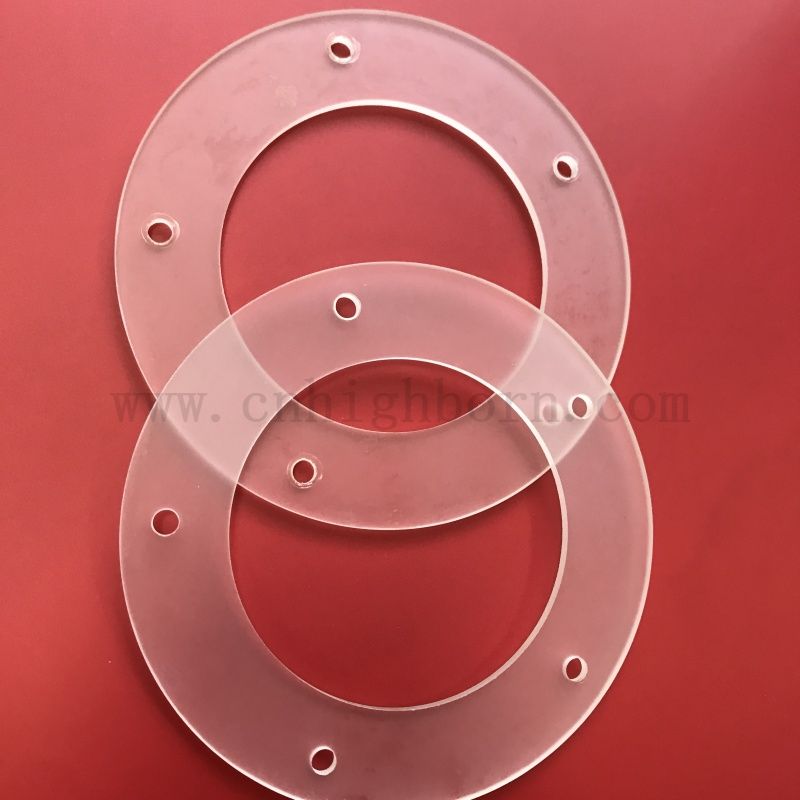 Bride en verre de quartz givré personnalisé avec trou pour chauffage 