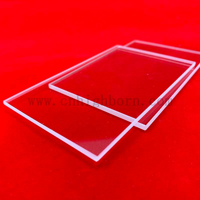 Plaque rectangle en verre de quartz à haute température à 1100 degrés pour la fenêtre en quartz