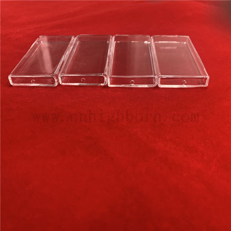 Résistance à la chaleur Clean à quartz fusionné personnalisé tube carré en verre