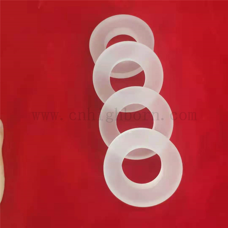  Précision personnalisée Couper la bride de verre de quartz annulaire givré