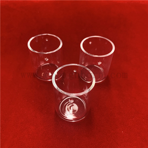Creuset de cylindre à fond rond en verre de quartz transparent, perçage au laser
