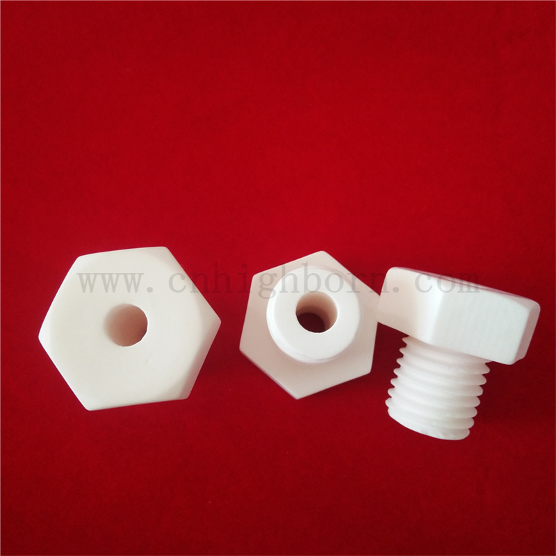 Vis en céramique en alumine personnalisée M6 M8 95 AL2O3 Écrou hexagonal d'isolation
