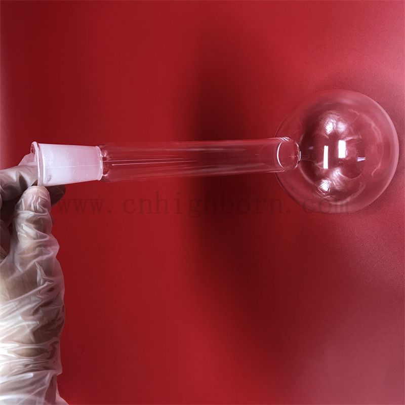 Ferme à fond rond à quartz long collier transparent 500 ml