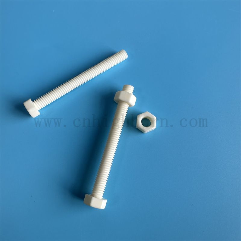 Alumine Alumina AL2O3 personnalisée 95% Boulon à vis et écrou de vis à vis et d'écrou en céramique