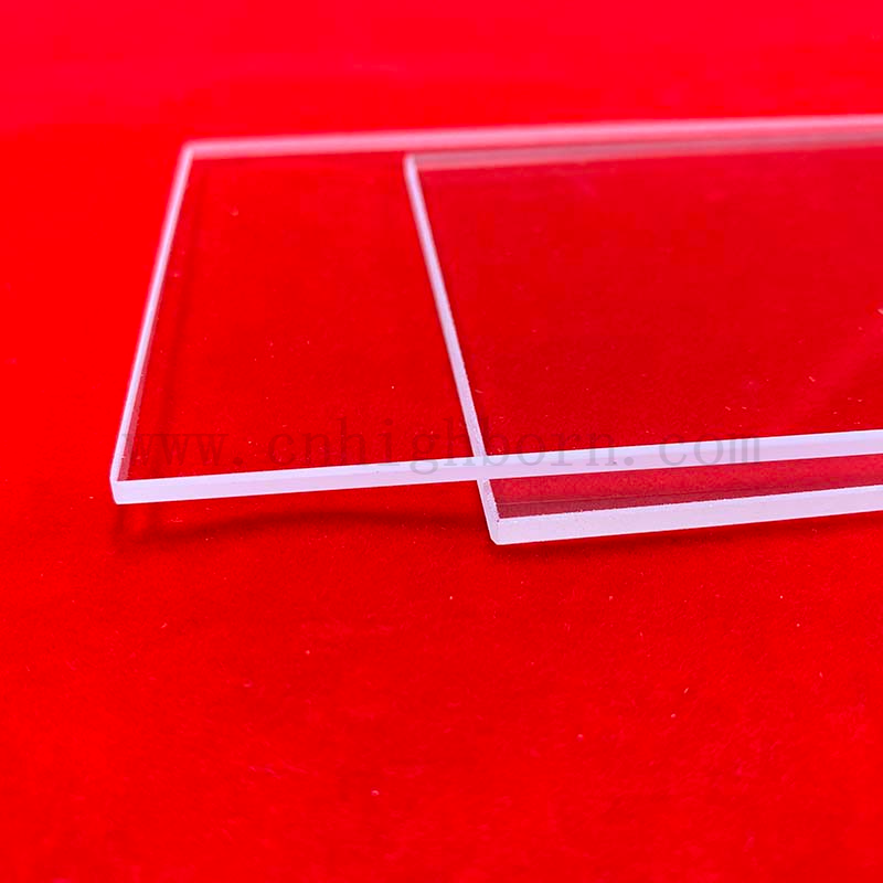 Plaque rectangle en verre de quartz à haute température à 1100 degrés pour la fenêtre en quartz
