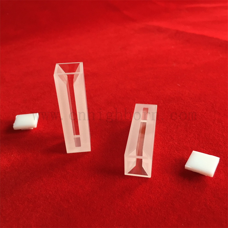 Consommables en laboratoire Standard Q254 Quartz Glass Cuvette Micro Cellule avec murs et couvercle givrés