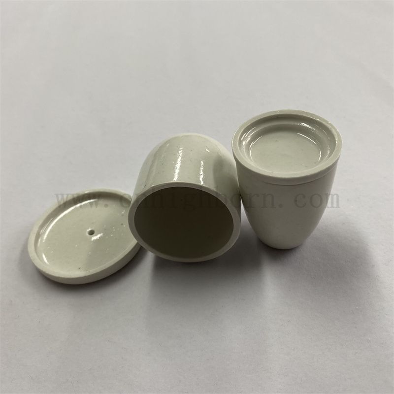 Index glazed de laboratoire Crictible en porcelaine pour analyse chimique Pot en céramique avec couvercle