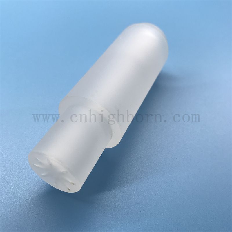 Résistance à la chaleur tube en verre de quartz personnalisé translucide avec forage laser