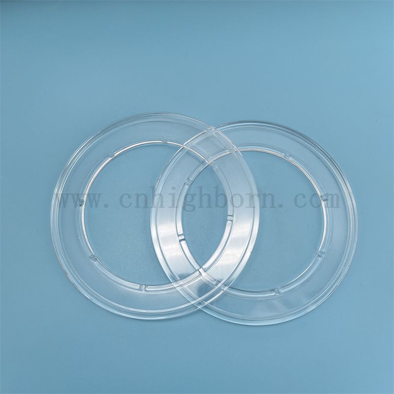 Anneau en verre de silice à bride transparent en quartz de haute qualité avec trou pour applications industrielles