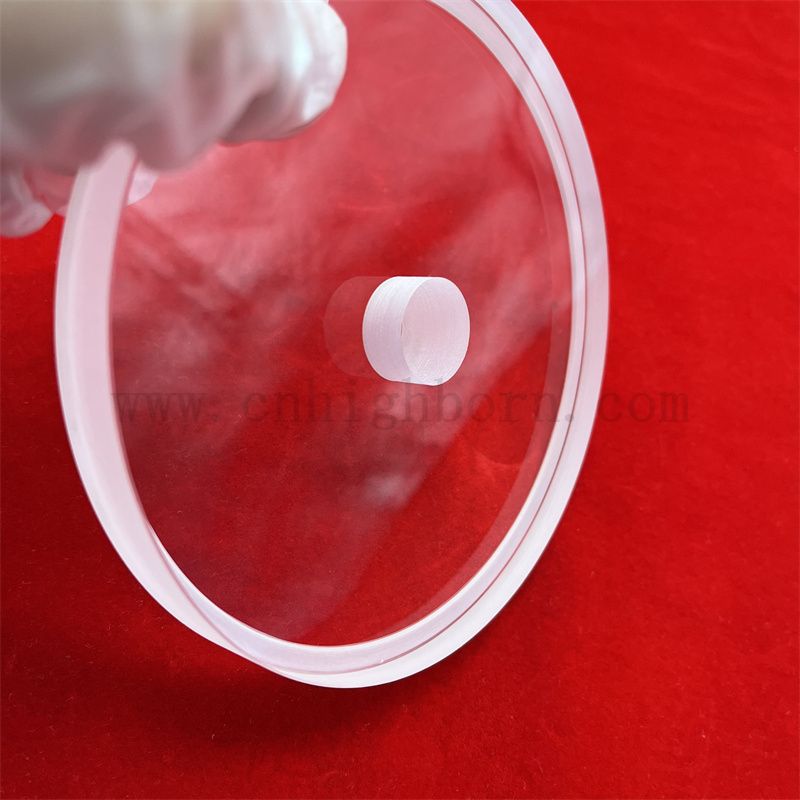 Température profonde Profondage de la plaque de verre à quartz épais à haute température avec trou