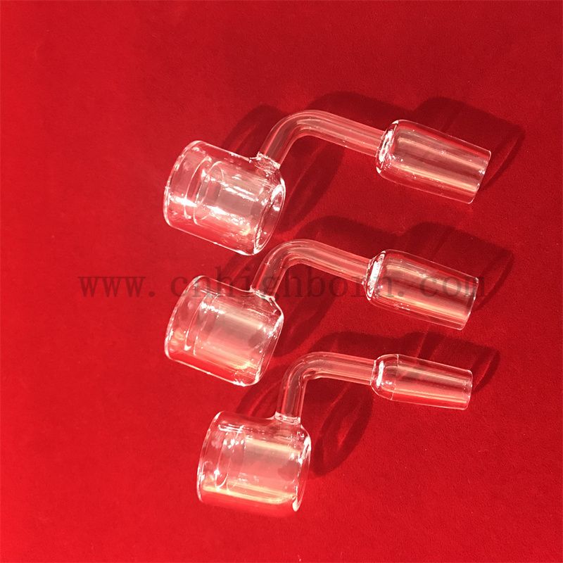 Banger de quartz transparent en forme plate résistante à la chaleur avec joint mâle